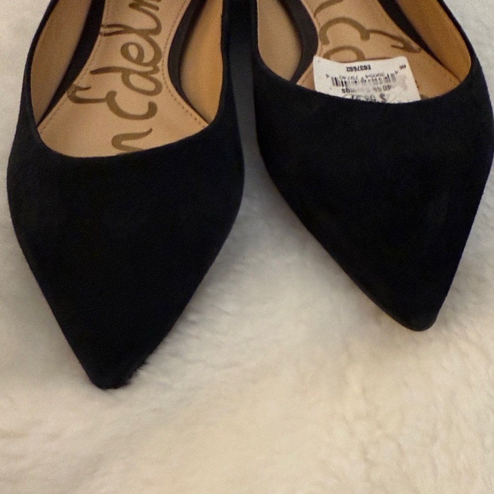 Sam Edelman Black Pointed Toe Flats Classic Chic Ballet Flats - Size 6W - Picture 7 of 11